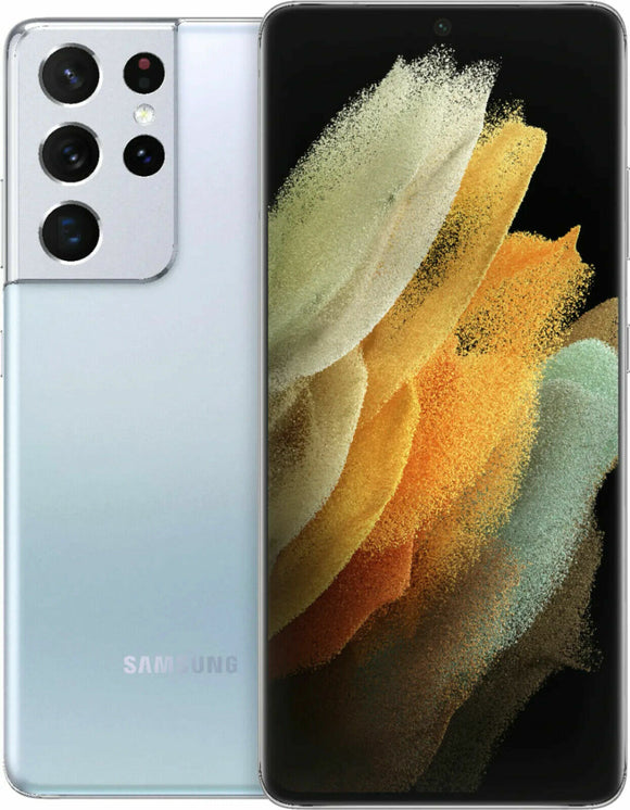 Samsung Galaxy S21 Ultra 5G G998U Factory Unlocked 128GB Silver C Light Burn